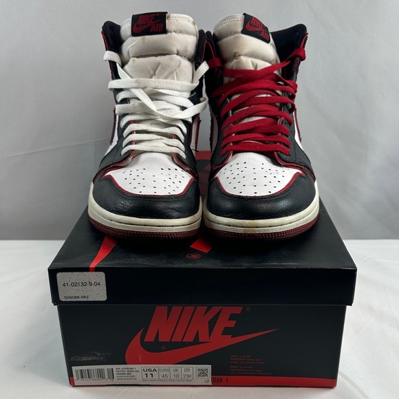 Nike Air Jordan 1 Retro High OG Black/Gym Red-White Sneakers - Picture 4 of 16